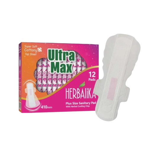 Herbalika Plus Size Sanitary Pad Ultra Max – 12 Pads (410mm)
