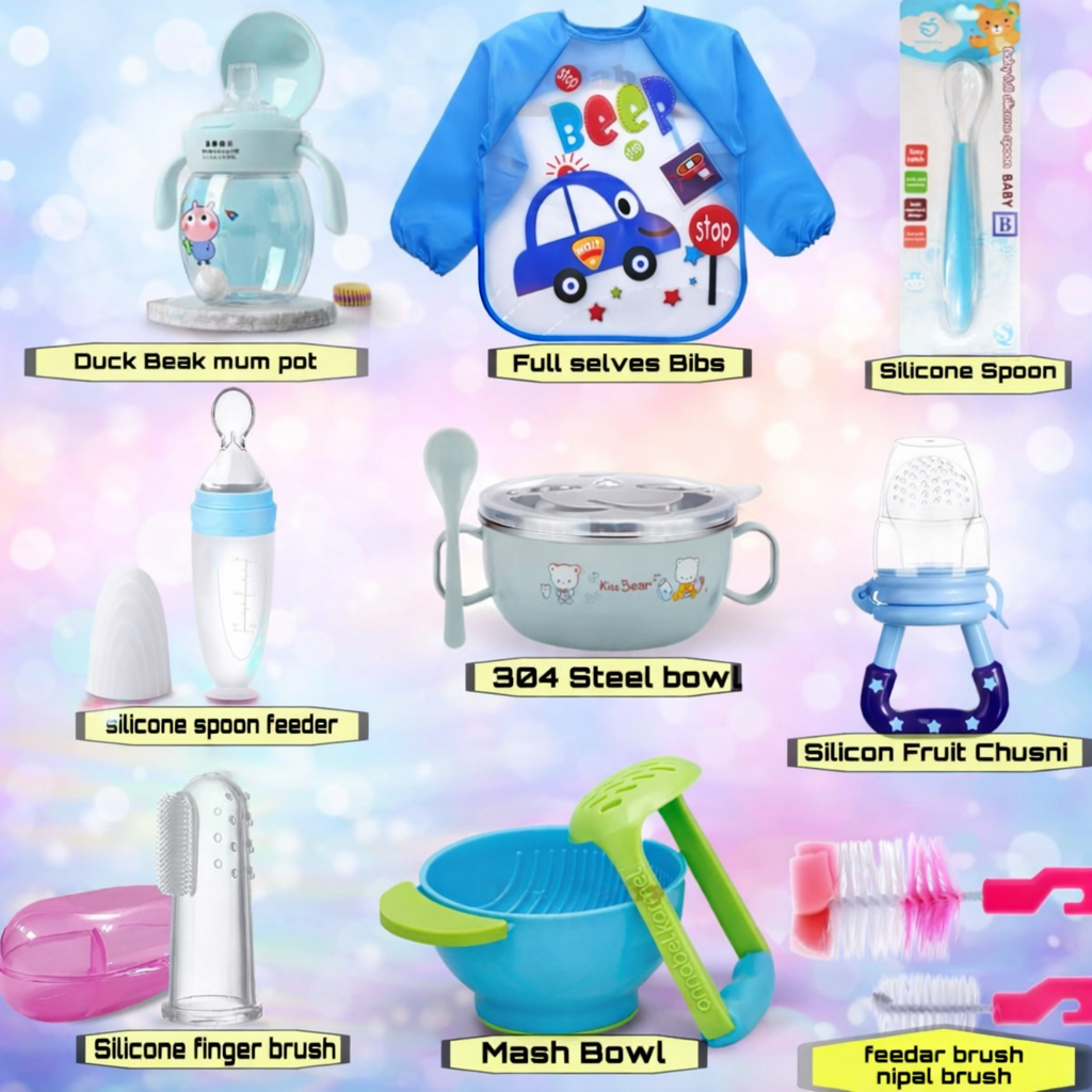 ১০ পিস প্রিমিয়াম বেবি ফিডিং কম্বো সেট 🌟 Premium Baby Feeding Combo – 10 Pieces Set