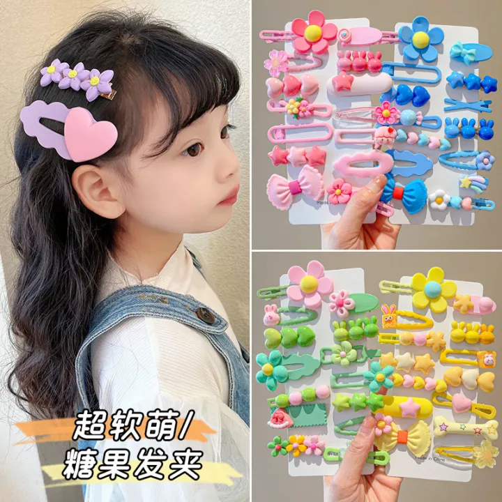 14 Piece One Set Baby Girl Colorful Hairclip Set